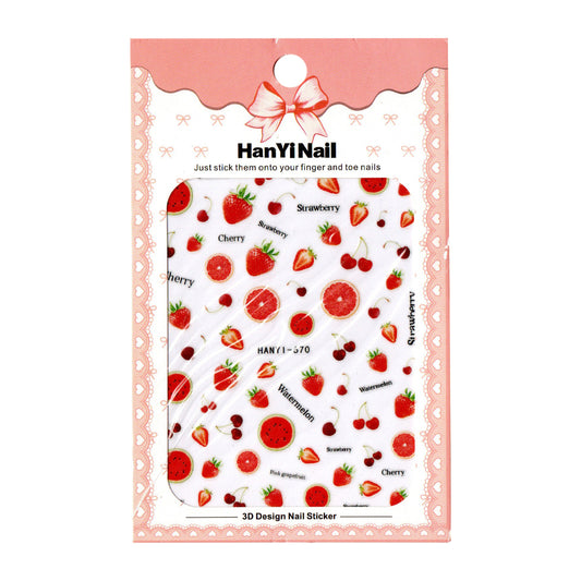 Nail Art Stickers - Red Fruit 670