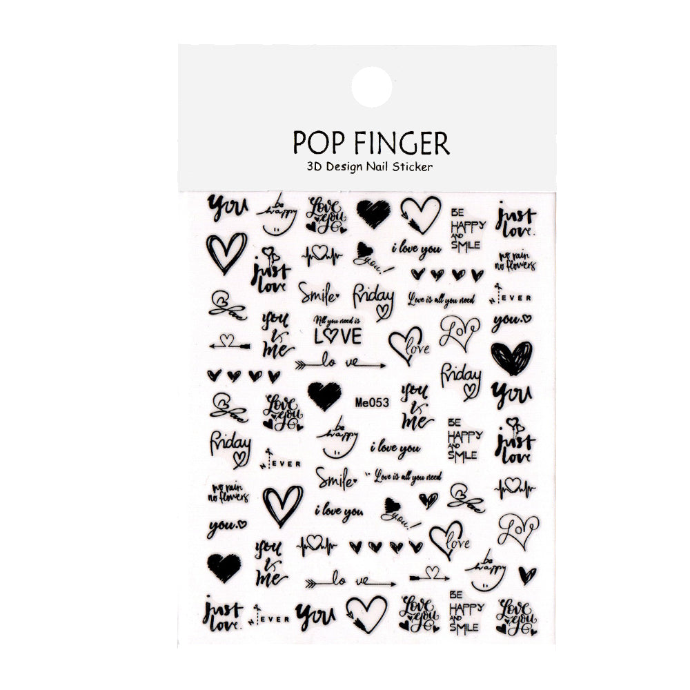 Nail Art Stickers - Love Messages ME053