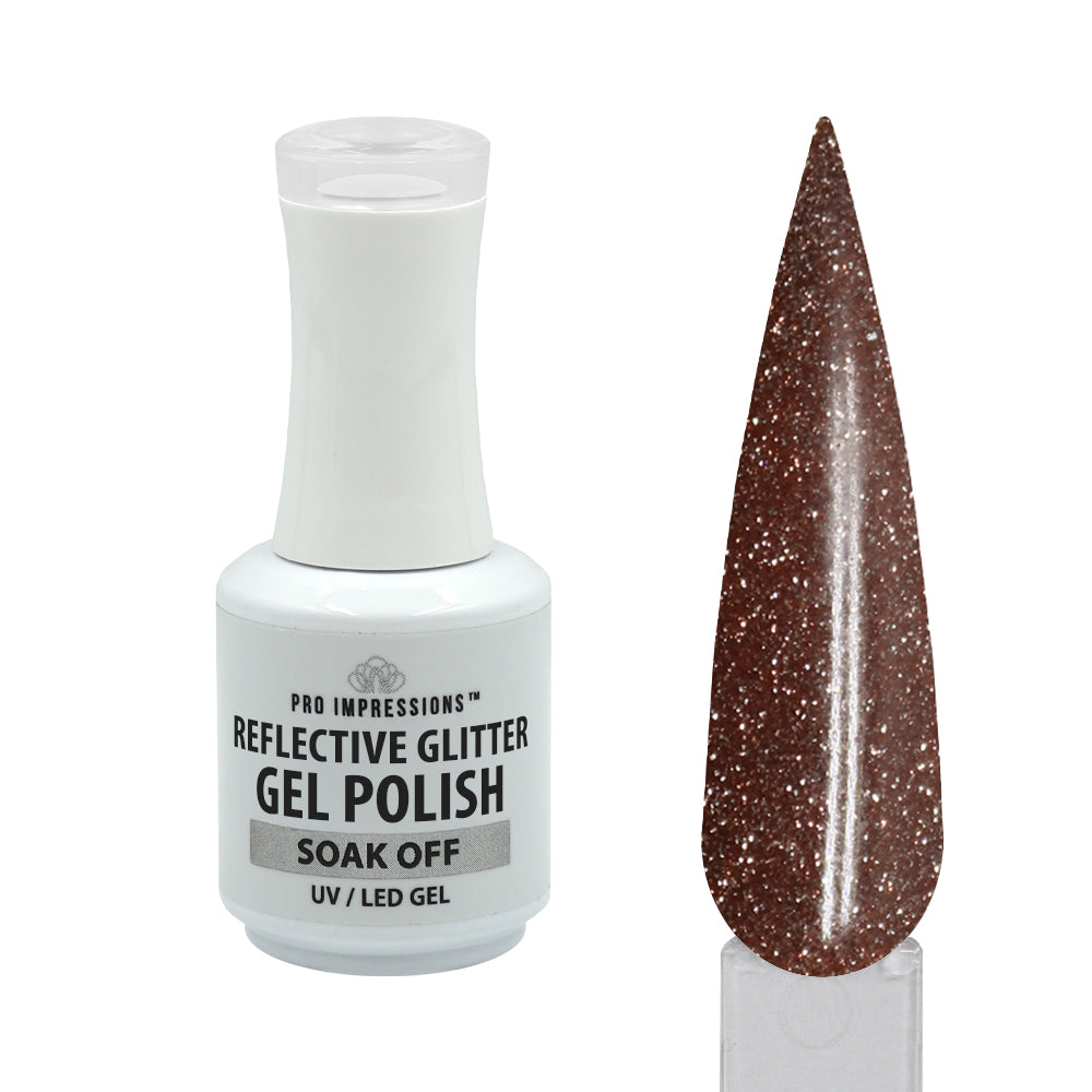 Reflective Glitter Gel Polish - Spiced Latte