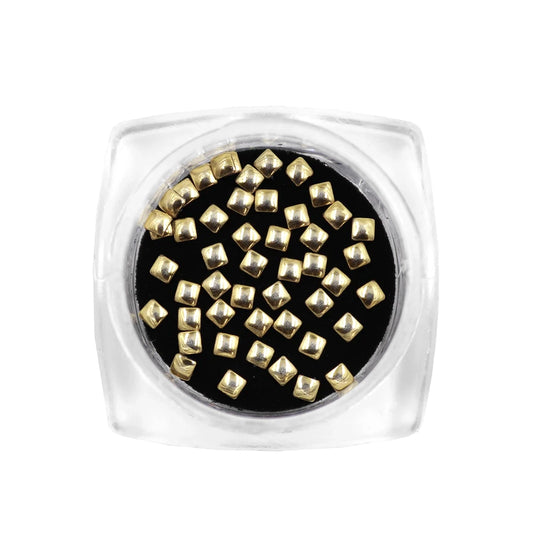 Gold Square Metal Studs - 2mm