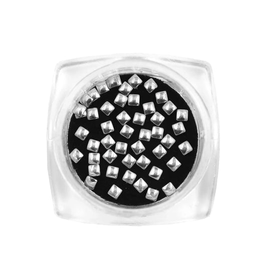 Silver Square Metal Studs - 2mm