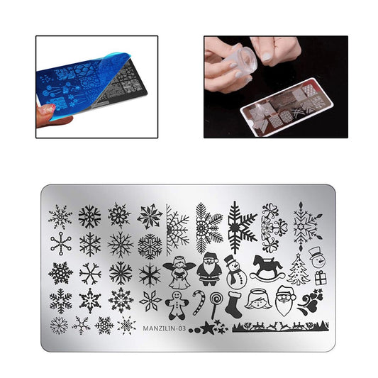 Stamping Nail Art Plate - MANZILIN-03 (Christmas Theme)