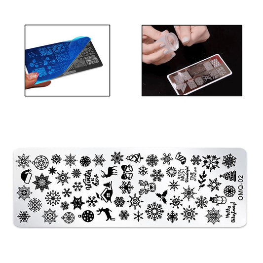 Stamping Nail Art Plate - OMQ-02 (Christmas Theme)